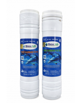 Wellon Water-Life Inline Filter Set | Pre Carbon & Post Carbon | Universal RO Compatible | Improves Taste & Removes Odor